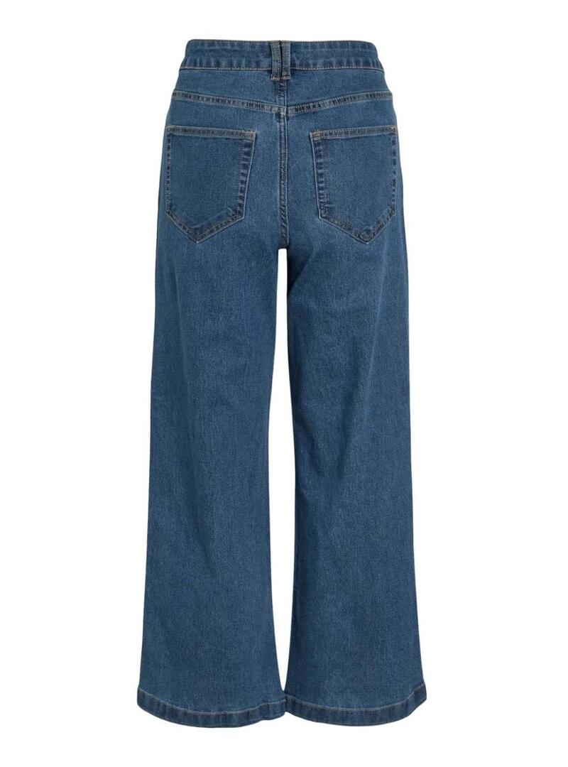 Pantalone di jeans Vila Vilotta culotte blu per donna