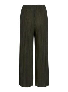 Pantaloni Vila Viplisa verde plissettati per donna.