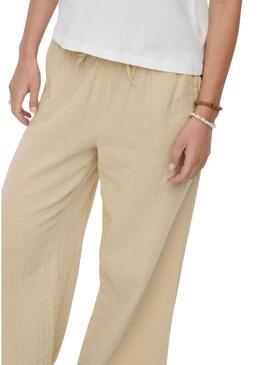 Pantaloni Only Thyra beige per donna