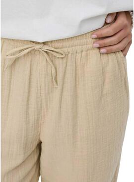 Pantaloni Only Thyra beige per donna
