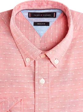 Camicia Tommy Hilfiger Melange Diamond Dobby Rosso