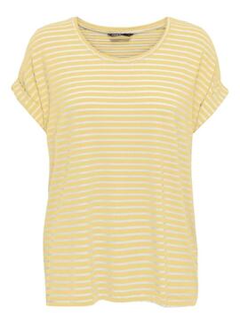 Maglietta a righe gialle Only Moster per donna.