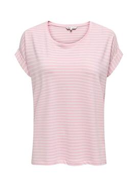 Maglietta a righe rosa Only Moster per donna