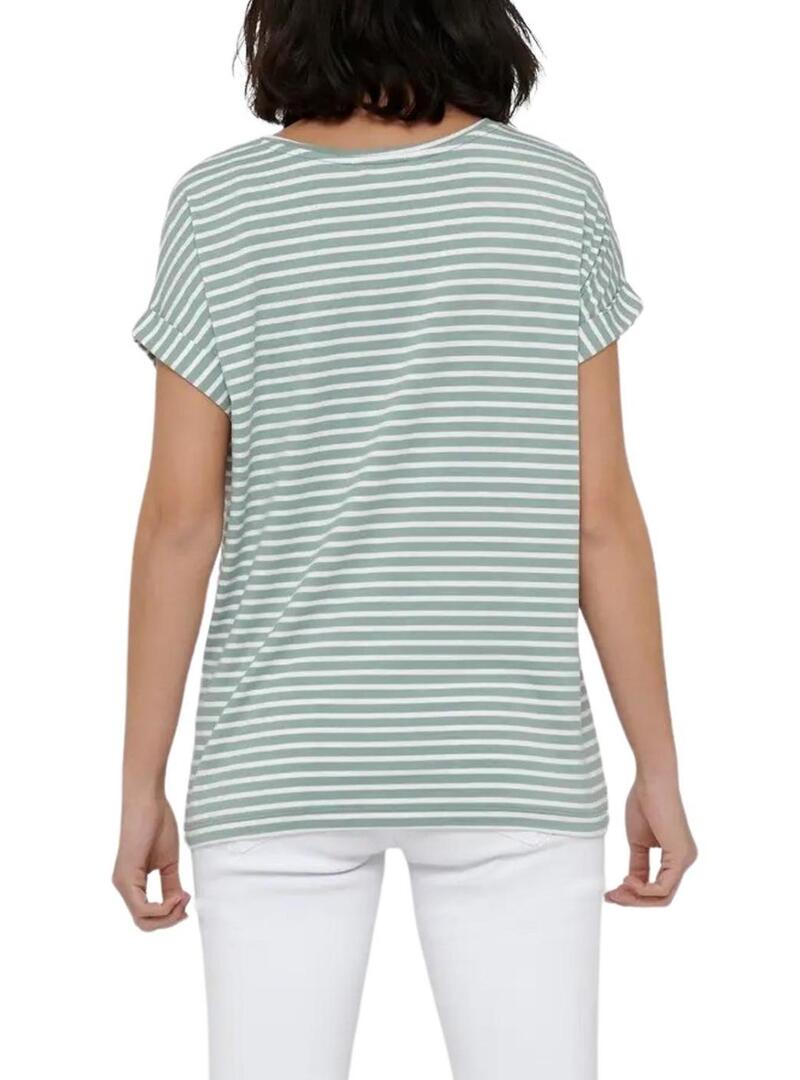 Maglietta a righe verdi Only Moster per donna