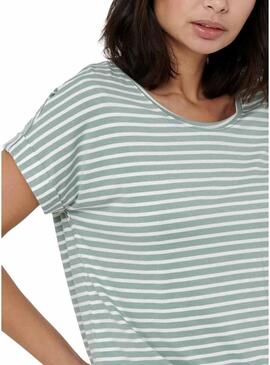 Maglietta a righe verdi Only Moster per donna