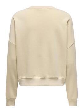 Felpa Only Onlsweat Life beige per donna