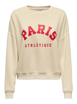 Felpa Only Onlsweat Life beige per donna