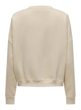 Felpa Only Onlsweat Life beige per donna