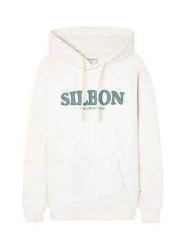 Felpa Silbon con logo etnico beige per uomo