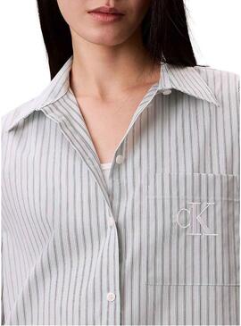 Camicia a righe Calvin Klein monologo per donna