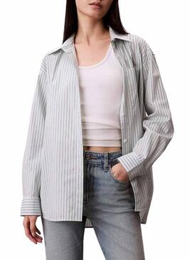 Camicia a righe Calvin Klein monologo per donna
