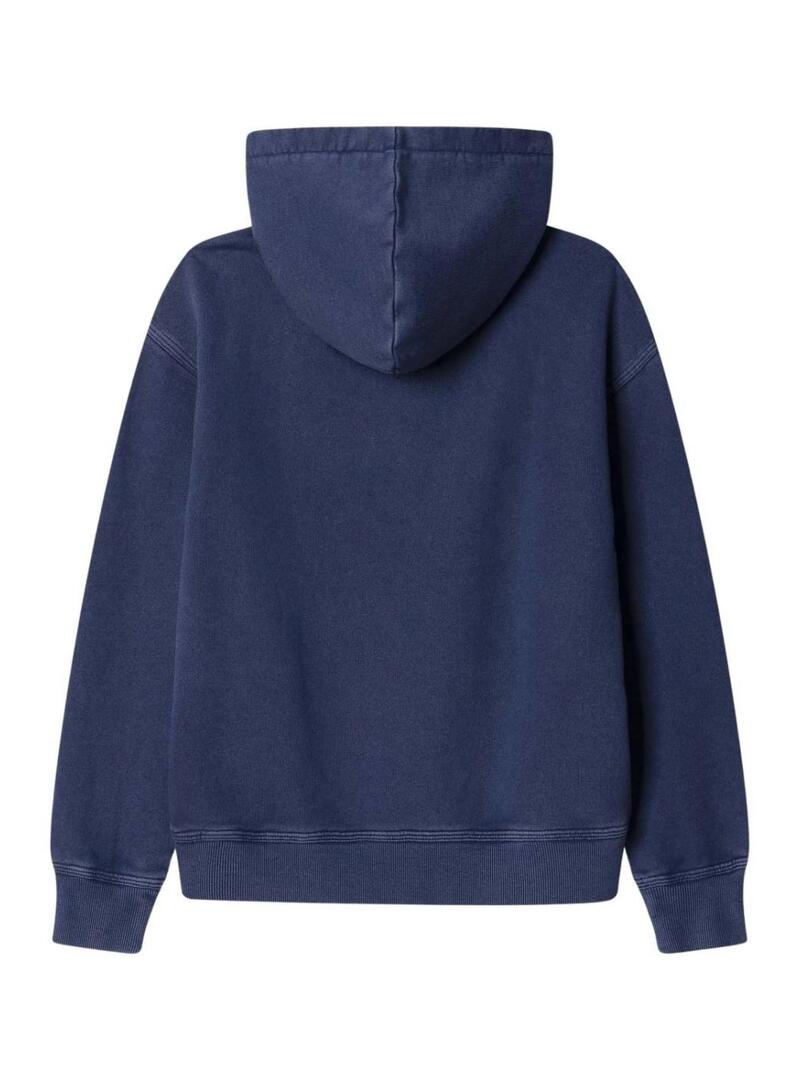 Felpa Pepe Jeans Vernon con logo circolare blu scuro per bambino