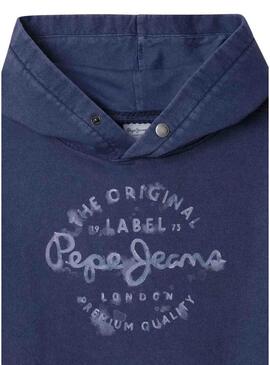 Felpa Pepe Jeans Vernon con logo circolare blu scuro per bambino