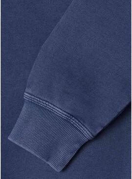 Felpa Pepe Jeans Vernon con logo circolare blu scuro per bambino