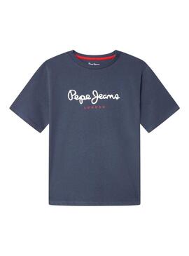 Maglietta Pepe Jeans New Arta con logo blu navy per bambino