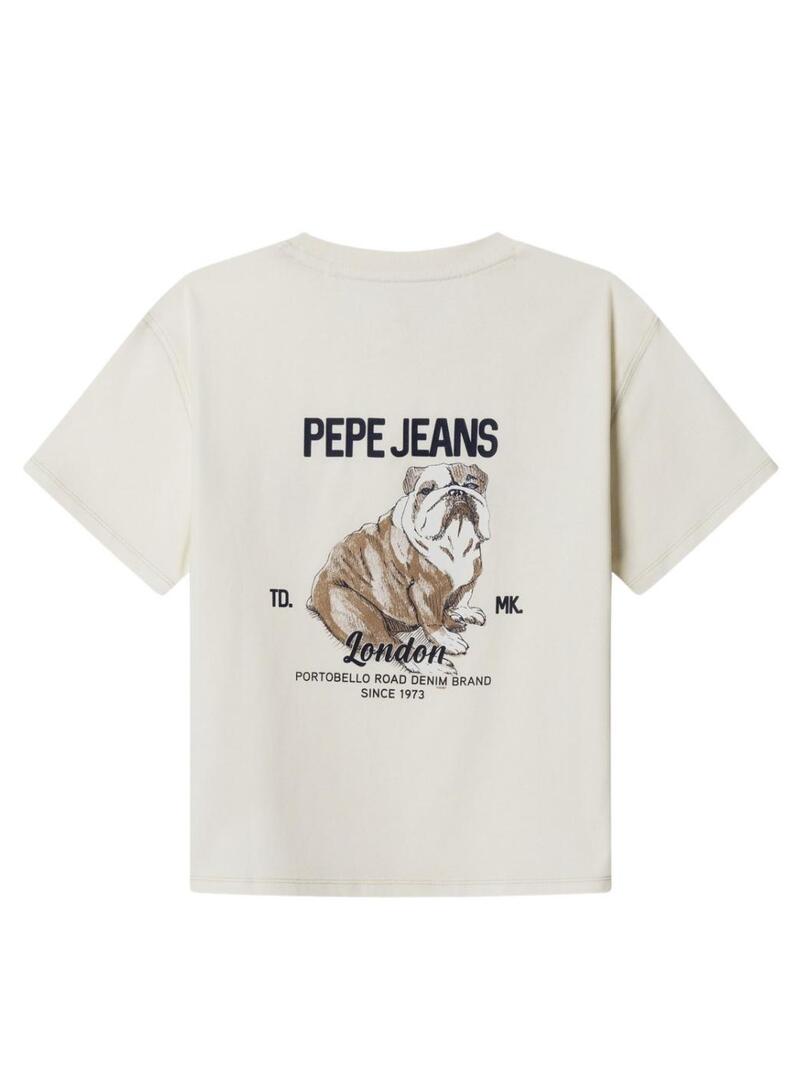 Maglietta Pepe Jeans Cutbert bianca per bambino