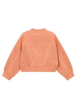 Felpa Mayoral con zip corallo per bambina