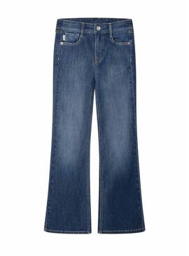 Pantaloni in denim Pepe Jeans Slim Flare blu per ragazze