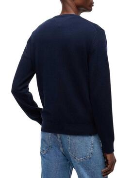 Maglia Tommy Jeans Essential slim navy per uomo