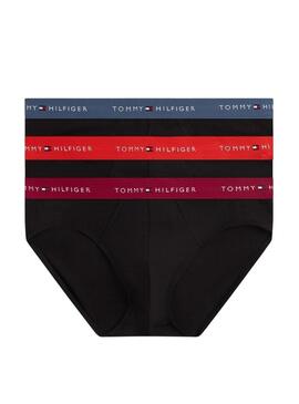 Pacco da 3 mutande slip nere Tommy Hilfiger per uomo.