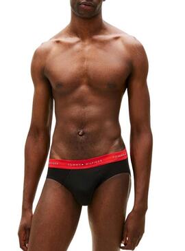 Pacco da 3 mutande slip nere Tommy Hilfiger per uomo.