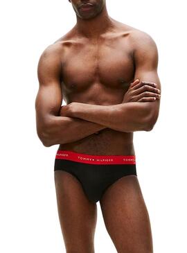 Pacco da 3 mutande slip nere Tommy Hilfiger per uomo.