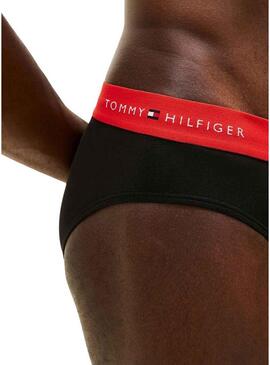 Pacco da 3 mutande slip nere Tommy Hilfiger per uomo.