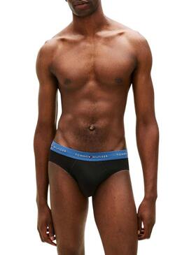 Pacco da 3 mutande slip nere Tommy Hilfiger per uomo.