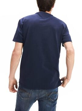 T-Shirt Tommy Jeans Flag Navy per Uomo