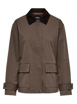 Giacca Only Evelyn marrone da donna.