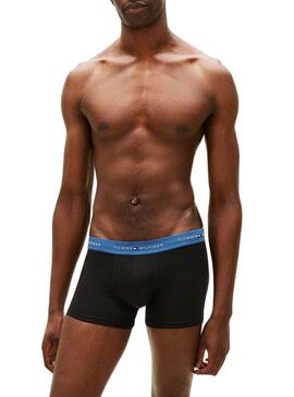 Confezione da 3 boxer Tommy Hilfiger Trunk Signature neri multi per uomo