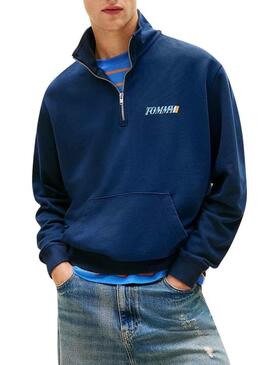 Felpa Tommy Jeans LA Relaxed blu scuro per uomo