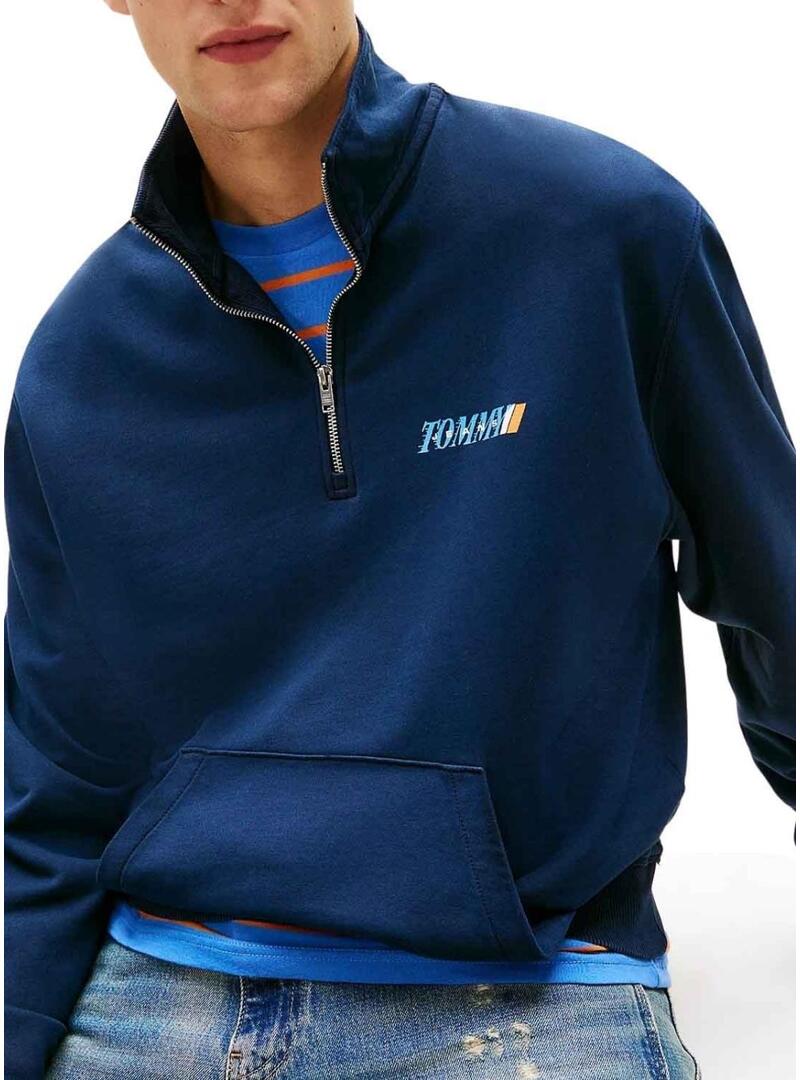 Felpa Tommy Jeans LA Relaxed blu scuro per uomo