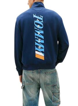 Felpa Tommy Jeans LA Relaxed blu scuro per uomo