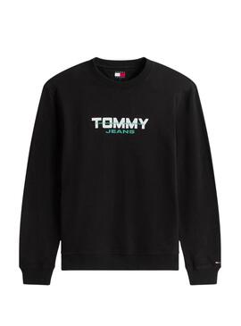 Felpa Tommy Jeans Essential DNA nera per uomo