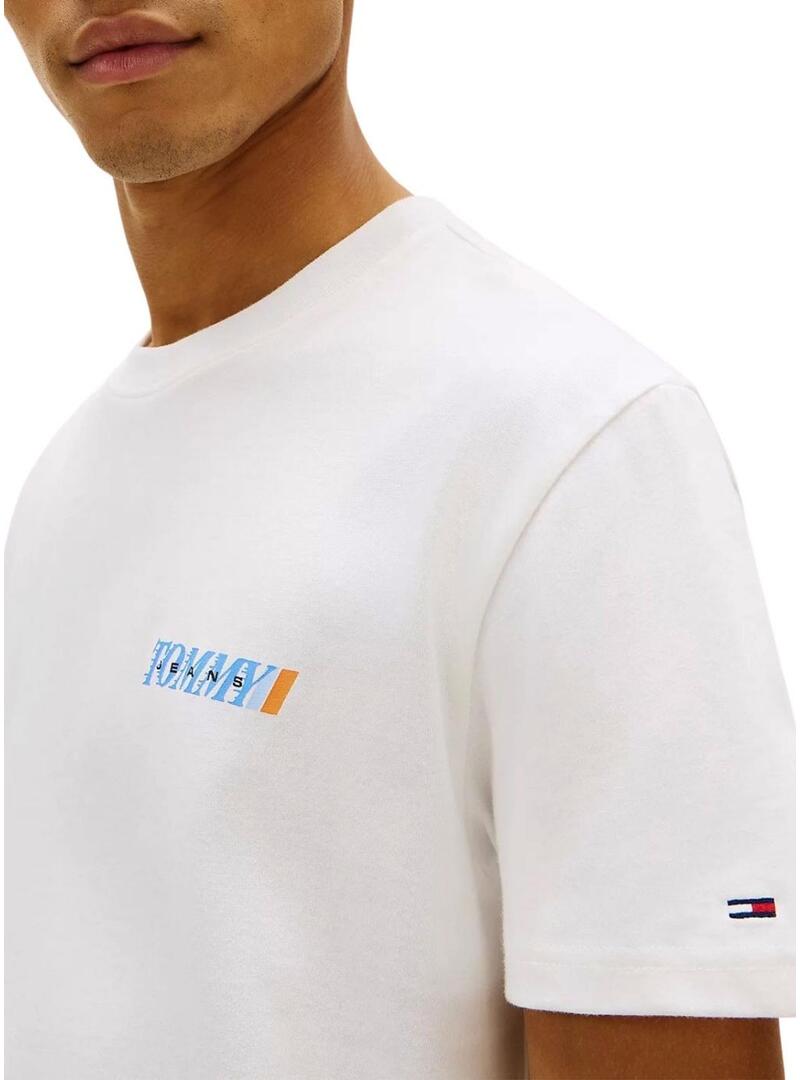 Maglietta Tommy Jeans Vintage con logo posteriore beige per uomo