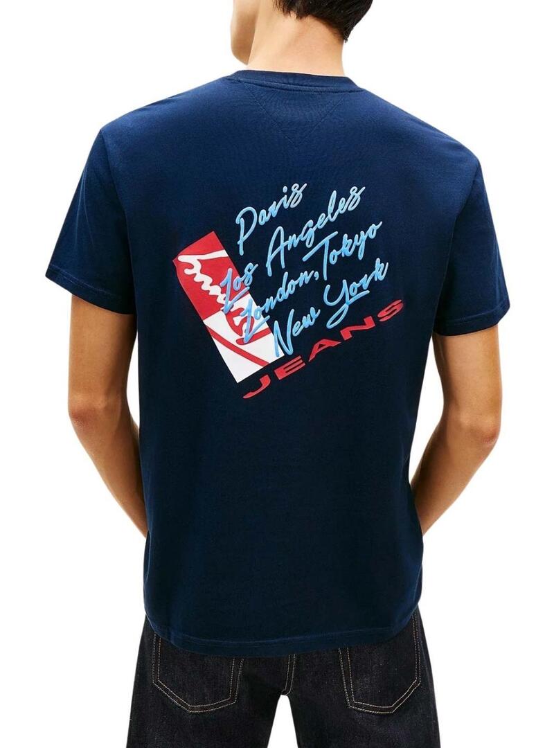 Maglietta Tommy Jeans Shift navy per uomo