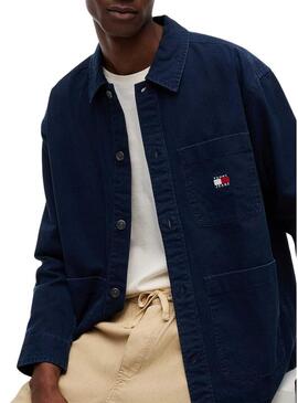 Camicia oversize Tommy Jeans blu navy per uomo