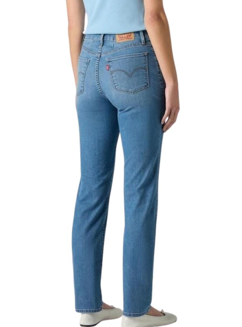 Pantaloni in denim Levis 312 Shaping Slim lavati blu per donna