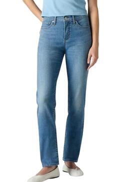 Pantaloni in denim Levis 312 Shaping Slim lavati blu per donna