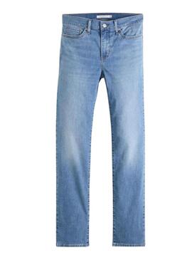 Pantaloni in denim Levis 312 Shaping Slim lavati blu per donna