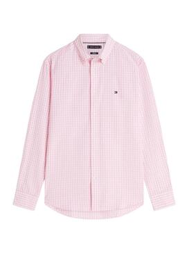 Camicia Tommy Hilfiger a quadretti Vichy rosa per uomo