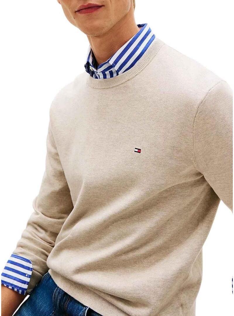 Maglia Tommy Hilfiger Essential beige per uomo