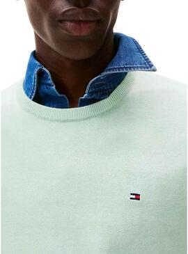 Maglia Tommy Hilfiger Essential turchese per uomo.