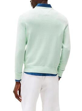 Maglia Tommy Hilfiger Essential turchese per uomo.