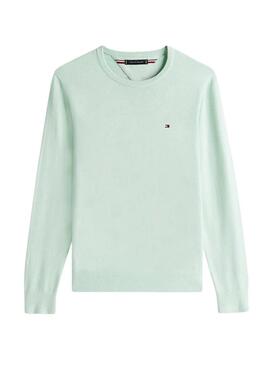 Maglia Tommy Hilfiger Essential turchese per uomo.