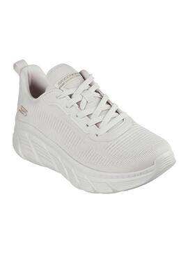 Scarpe Skechers BOBS Sport B Flex Hi beige per donna.