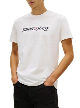 Maglietta Tommy Jeans Vintage logo bianco per uomo