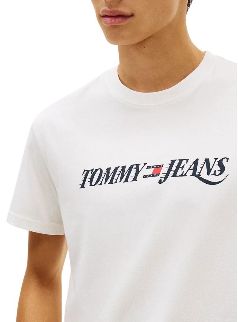 Maglietta Tommy Jeans Vintage logo bianco per uomo