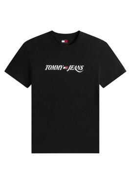 Maglietta Tommy Jeans Vintage logo nera per uomo